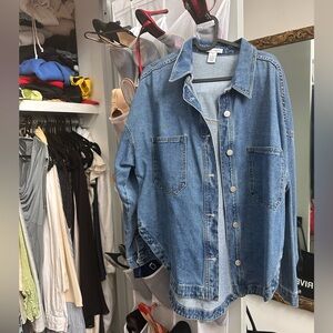 Denim Button-Up Shirt size M
